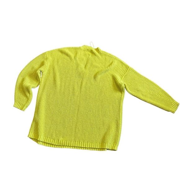 Zara Oversized Yellow Knit V-Neck Sweater - Picture 10 of 11